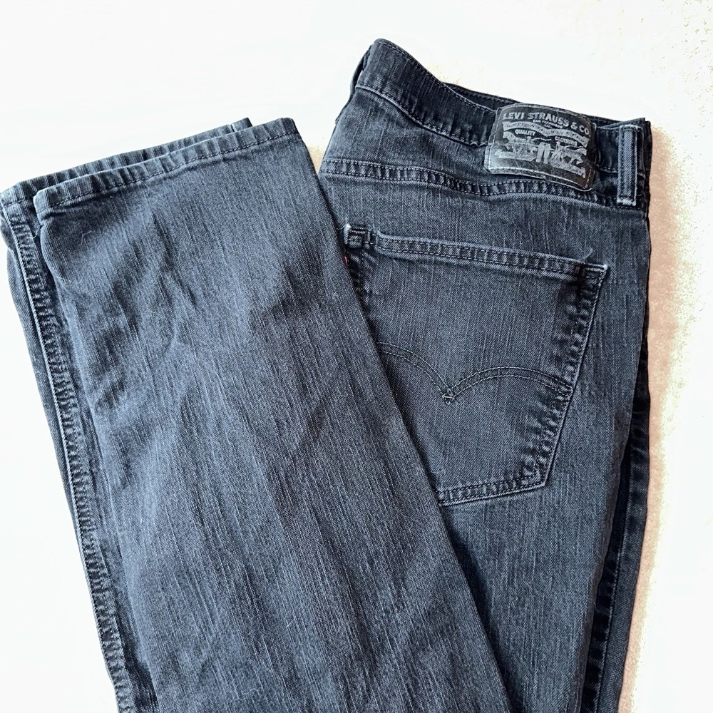 Levis 511 Slim Fit Jeans Mens 36x34 Black Charcoal Denim Tapered Pants PC9-18181